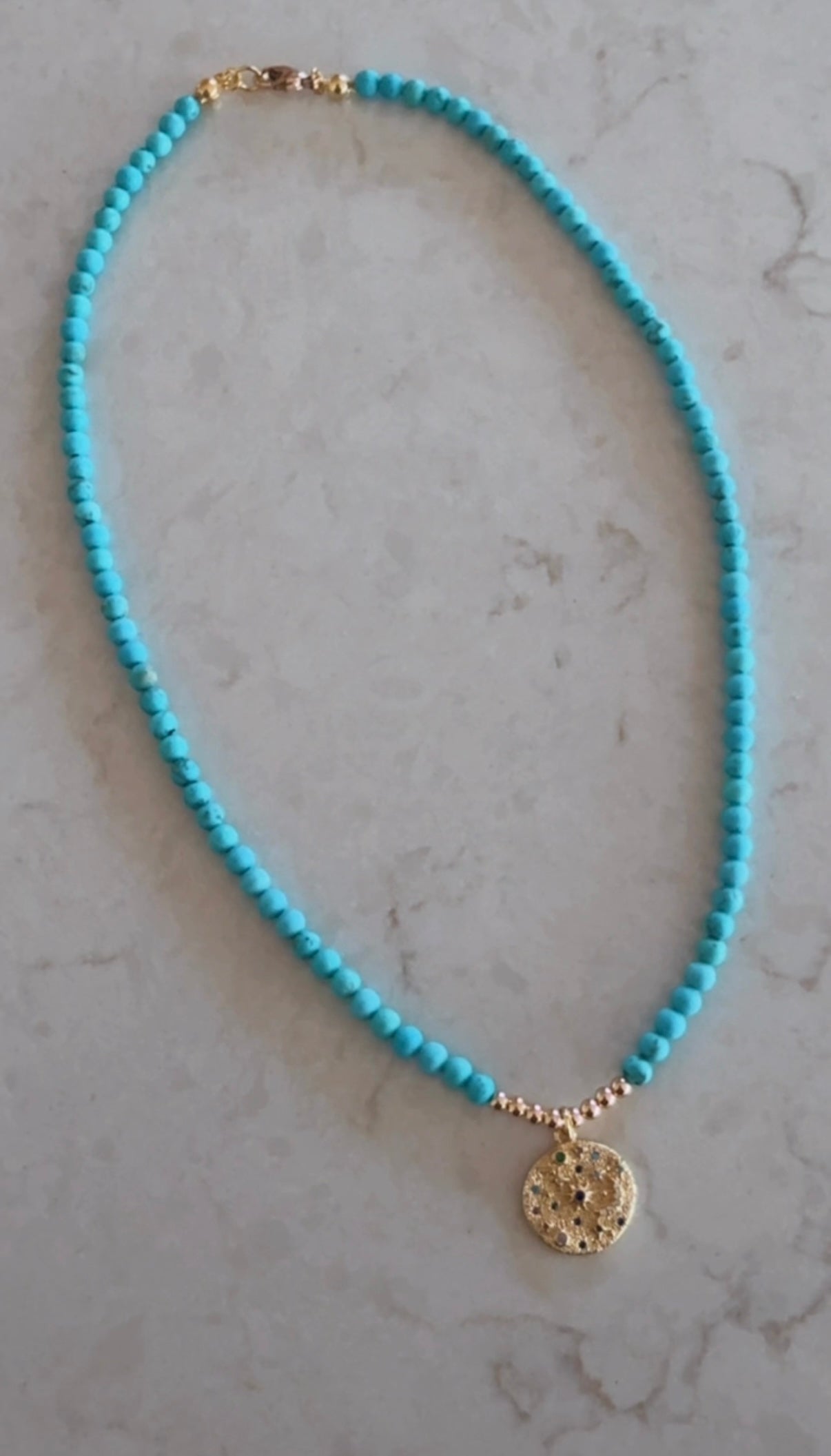 Turquoise celestial charm necklace