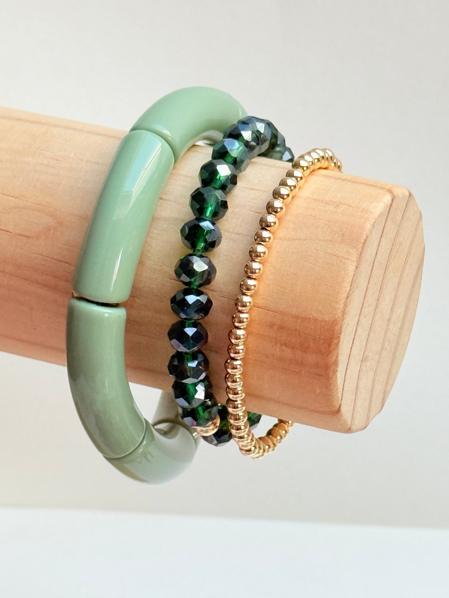 Sage acrylic tube bangle