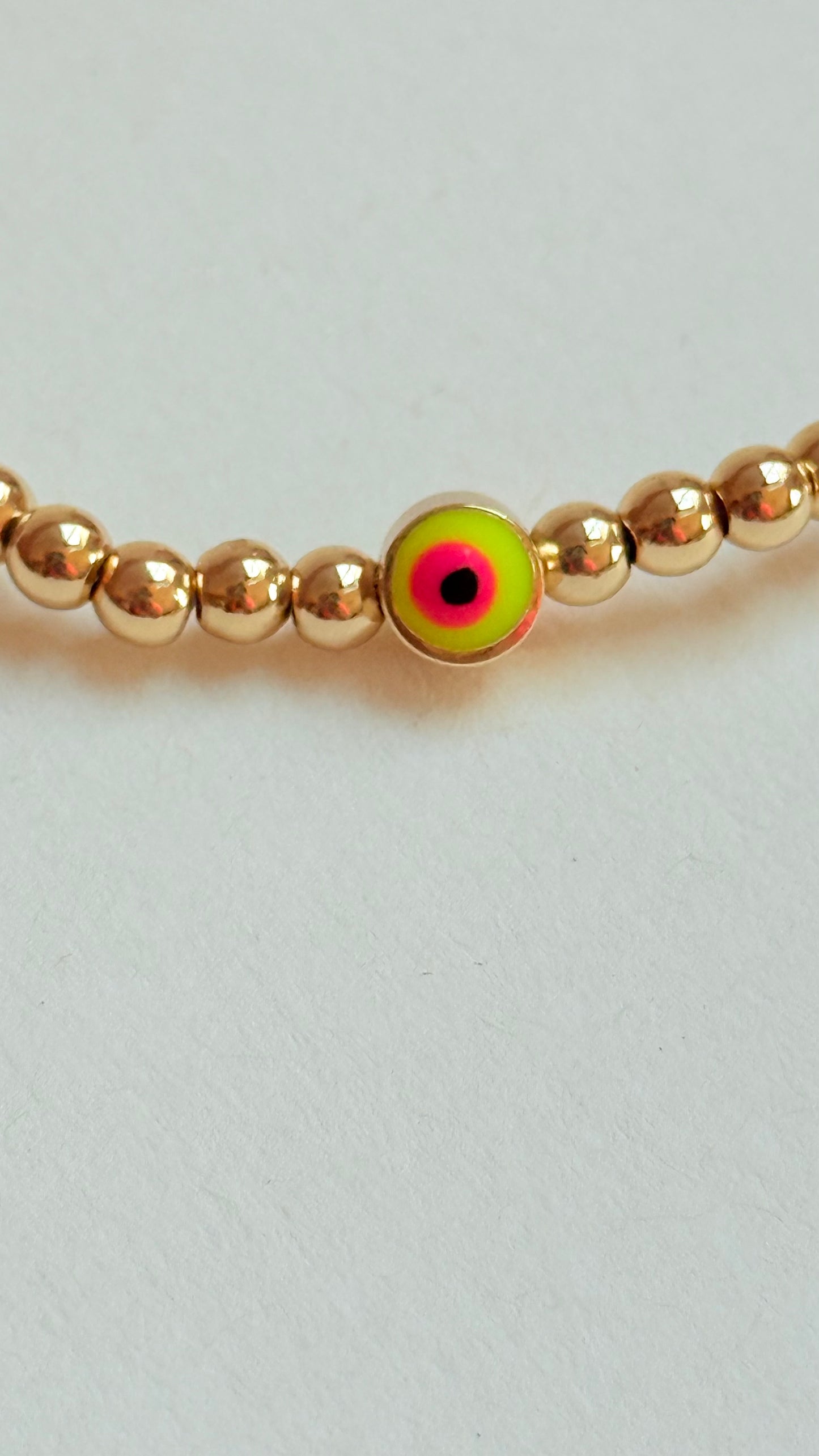 Neon Evil Eye Gold filled bracelet