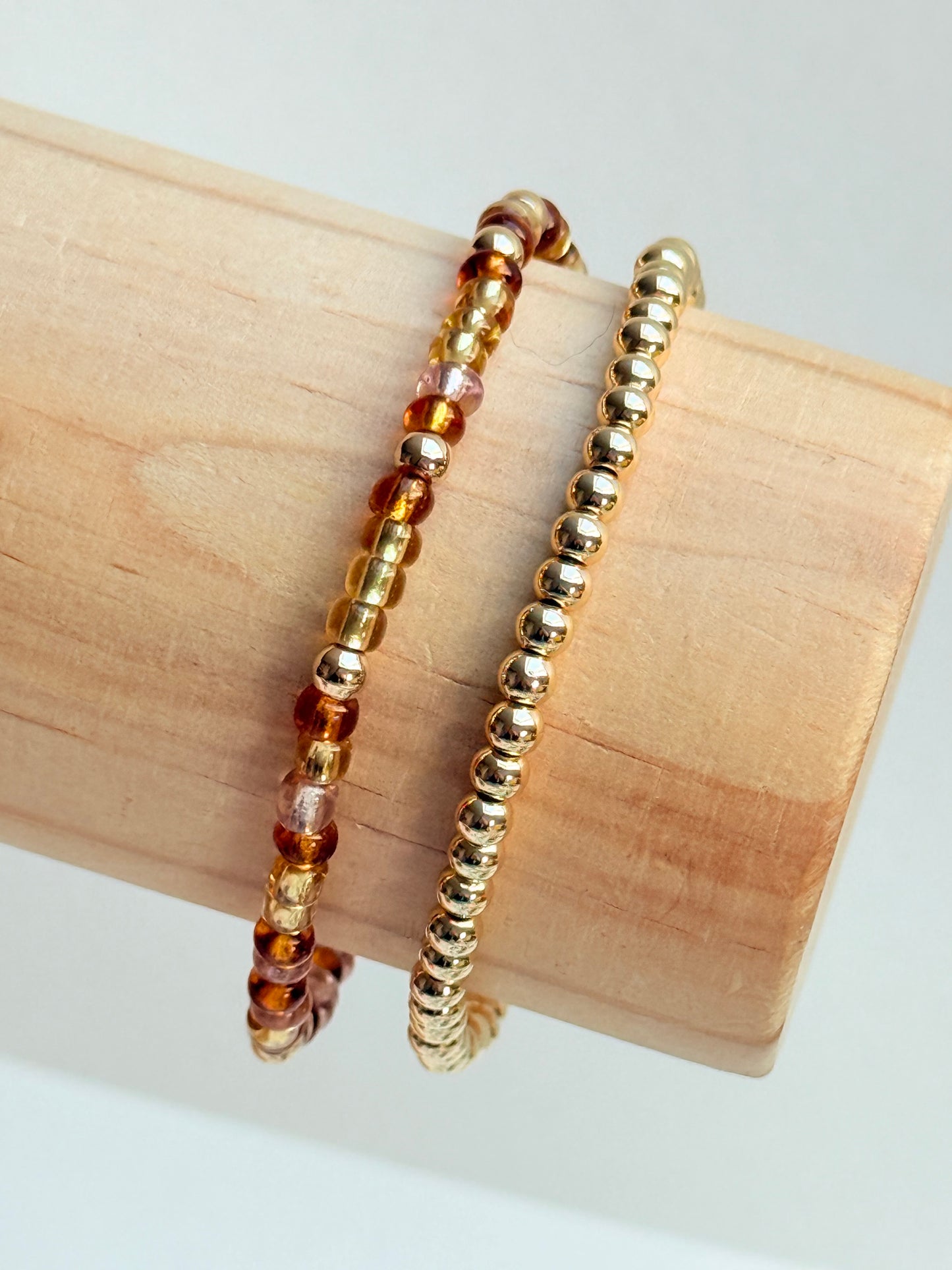 Amber & gold bracelet