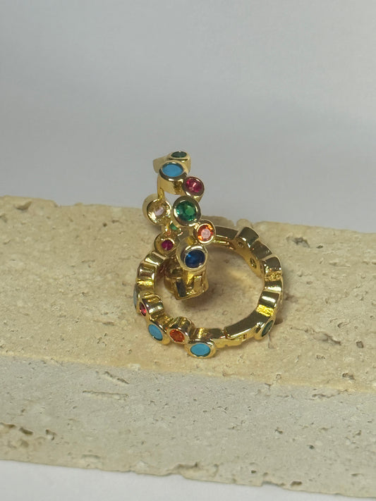 Rainbow Huggie Hoops