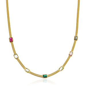 Multicoloured crystal necklace