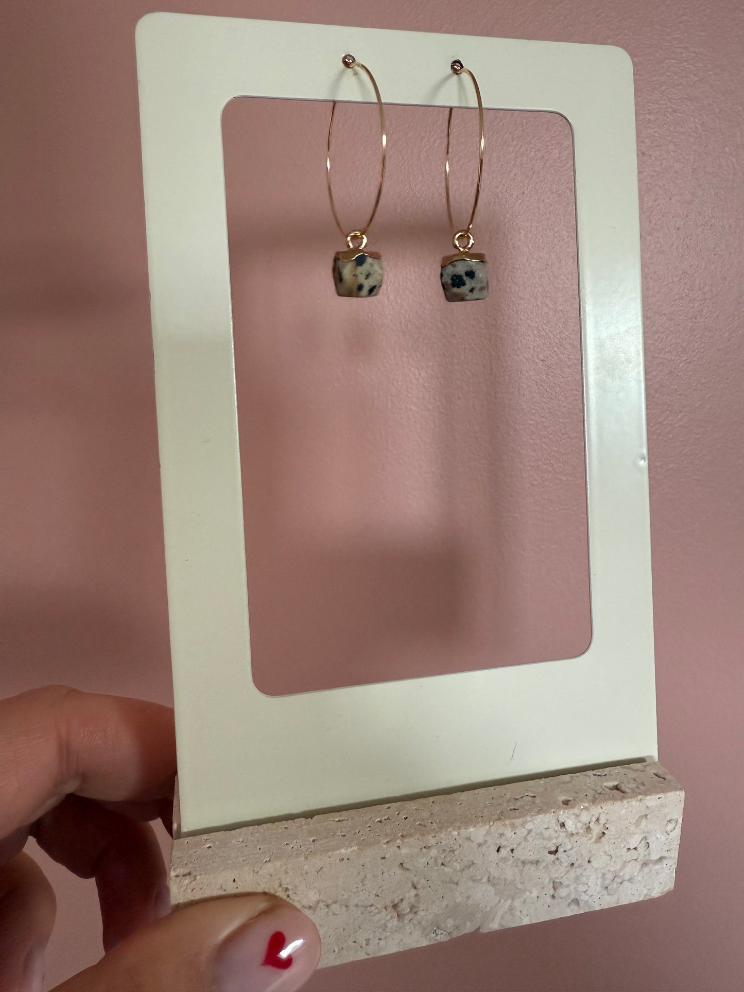 Dalmatian Jasper Hoops