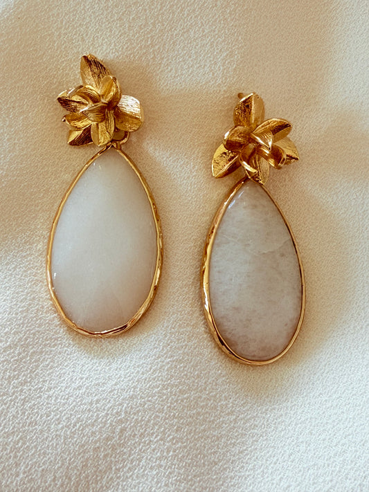 Flower drop earrings