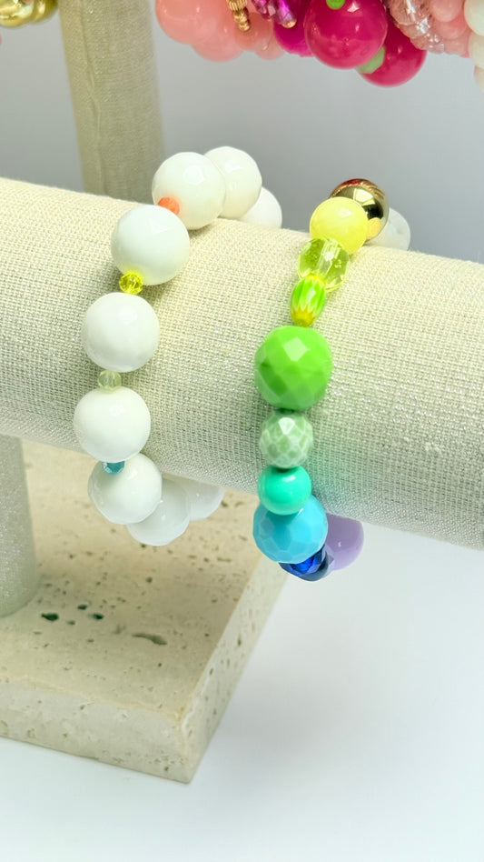 White jade rainbow bracelet