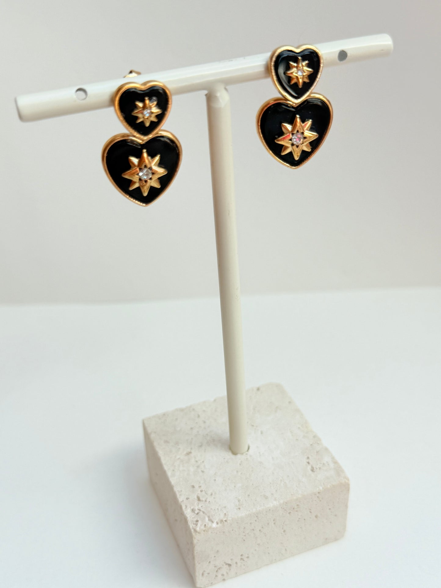 Heart drop earrings