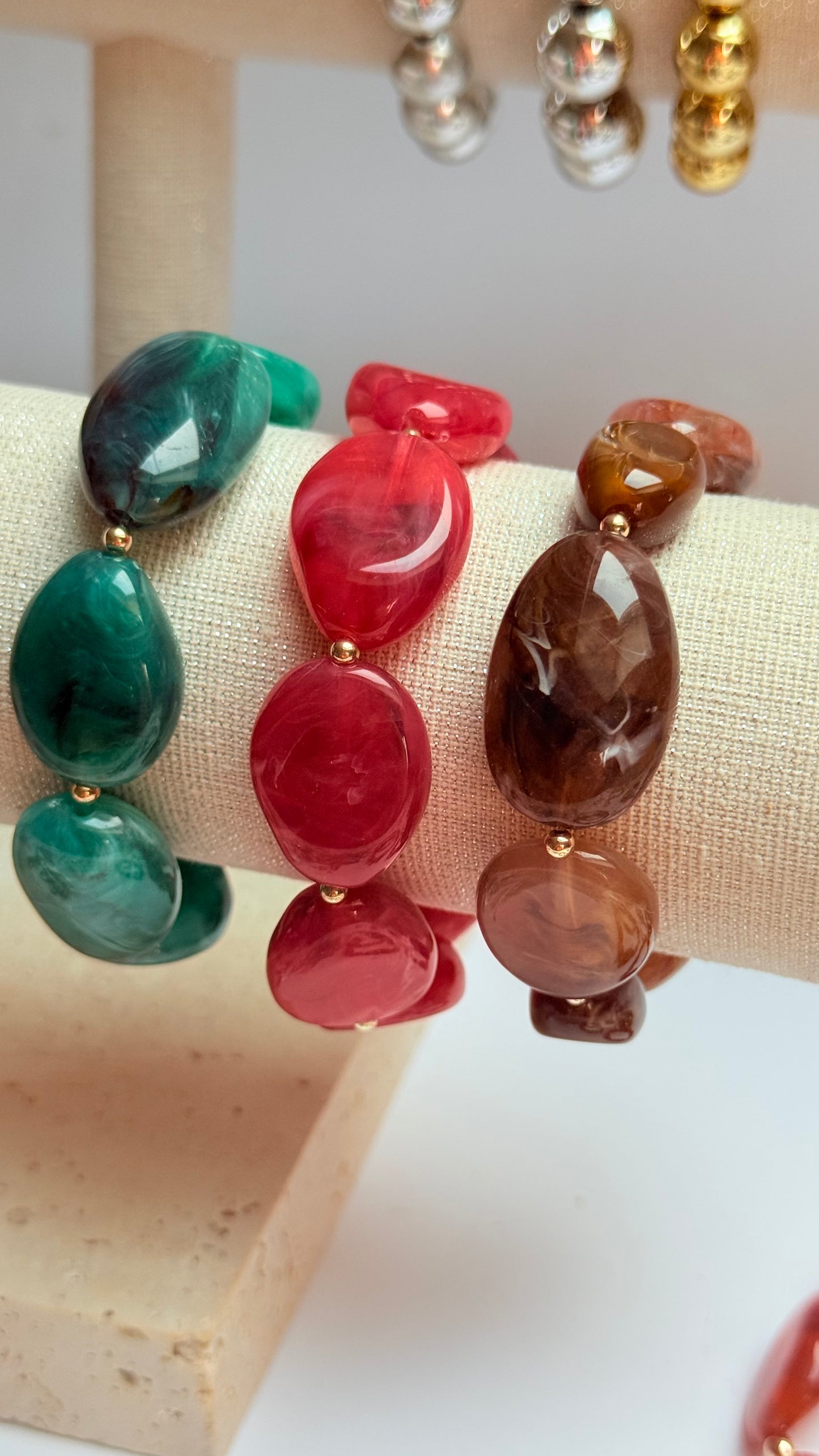 Teal acrylic & gold filled bracelet