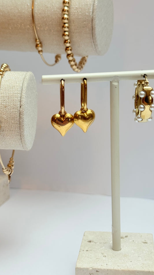 Rectangle heart hoops