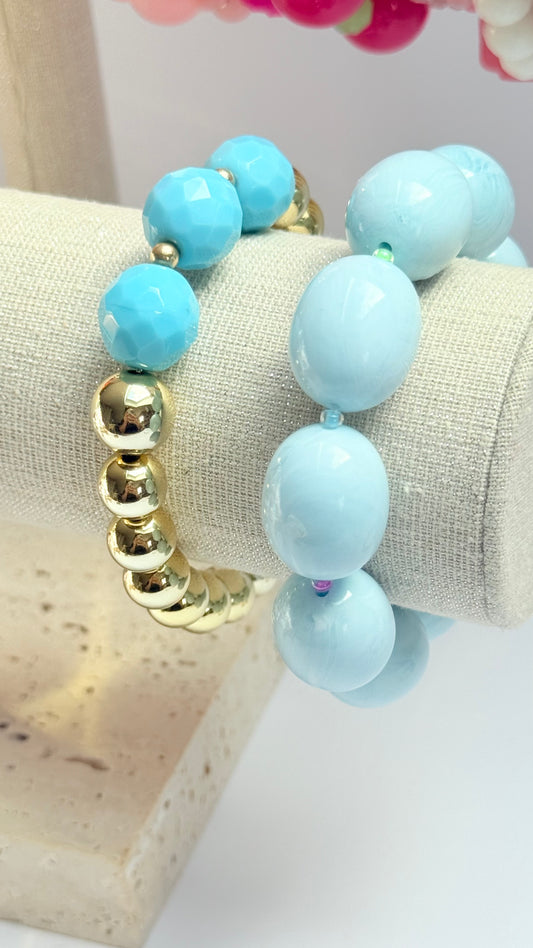 Baby blue marble acrylic bracelet