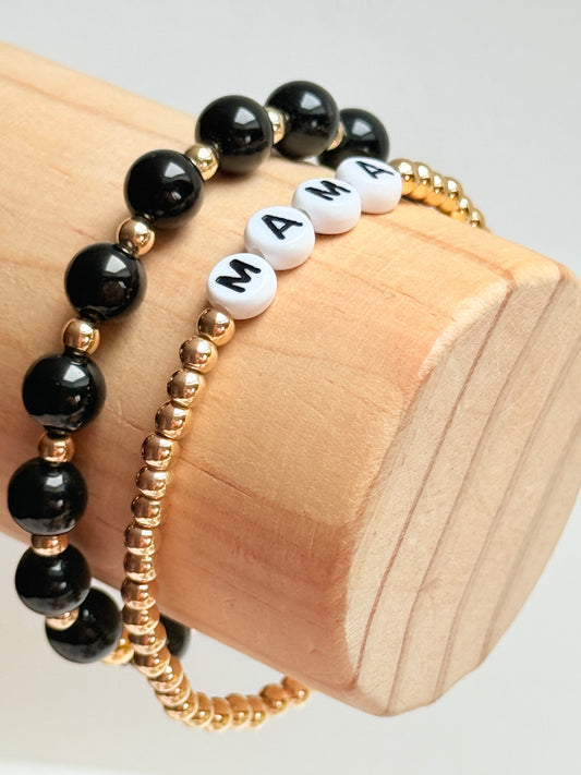 Black natural stone bracelet