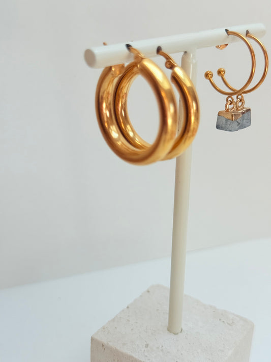 Thick gold hoops