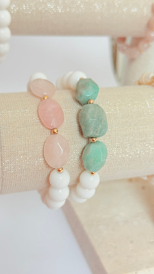 Rose quartz Trio bracelet