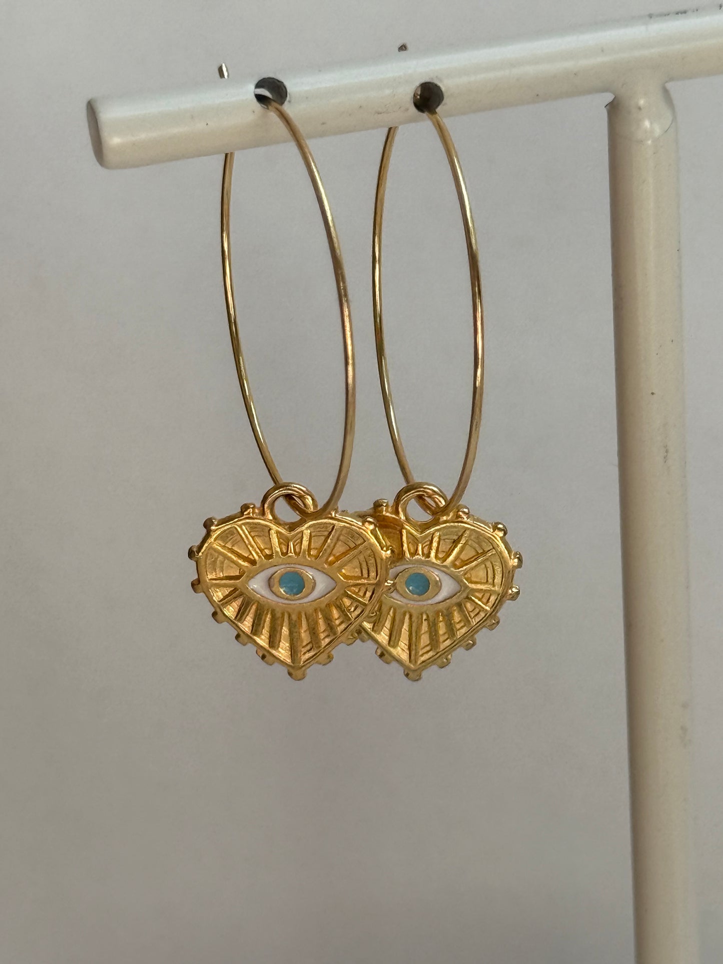 Evil eye Heart Earrings