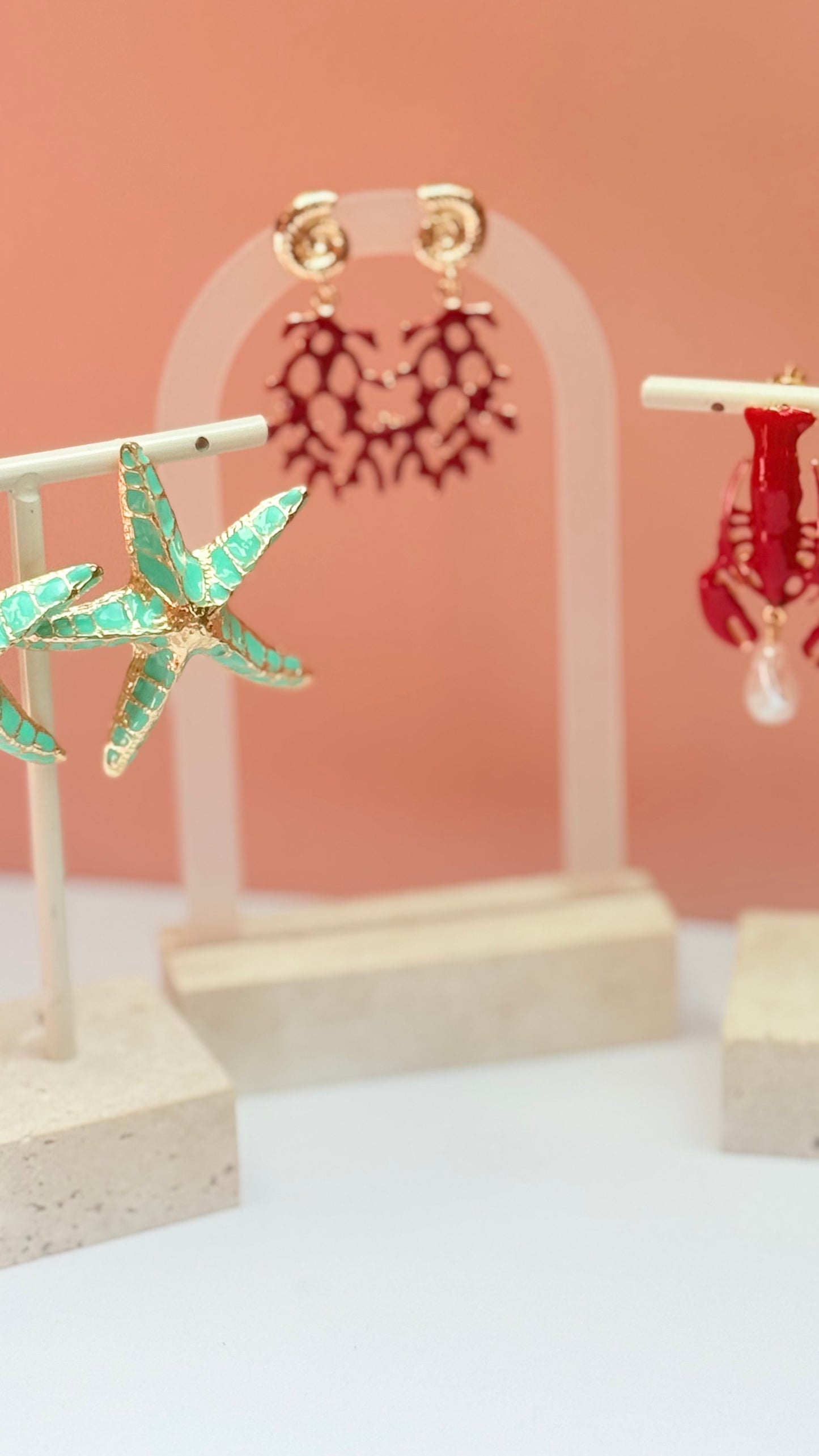 Lobster pearl earrings