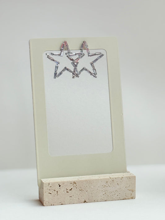 Silver star earrings