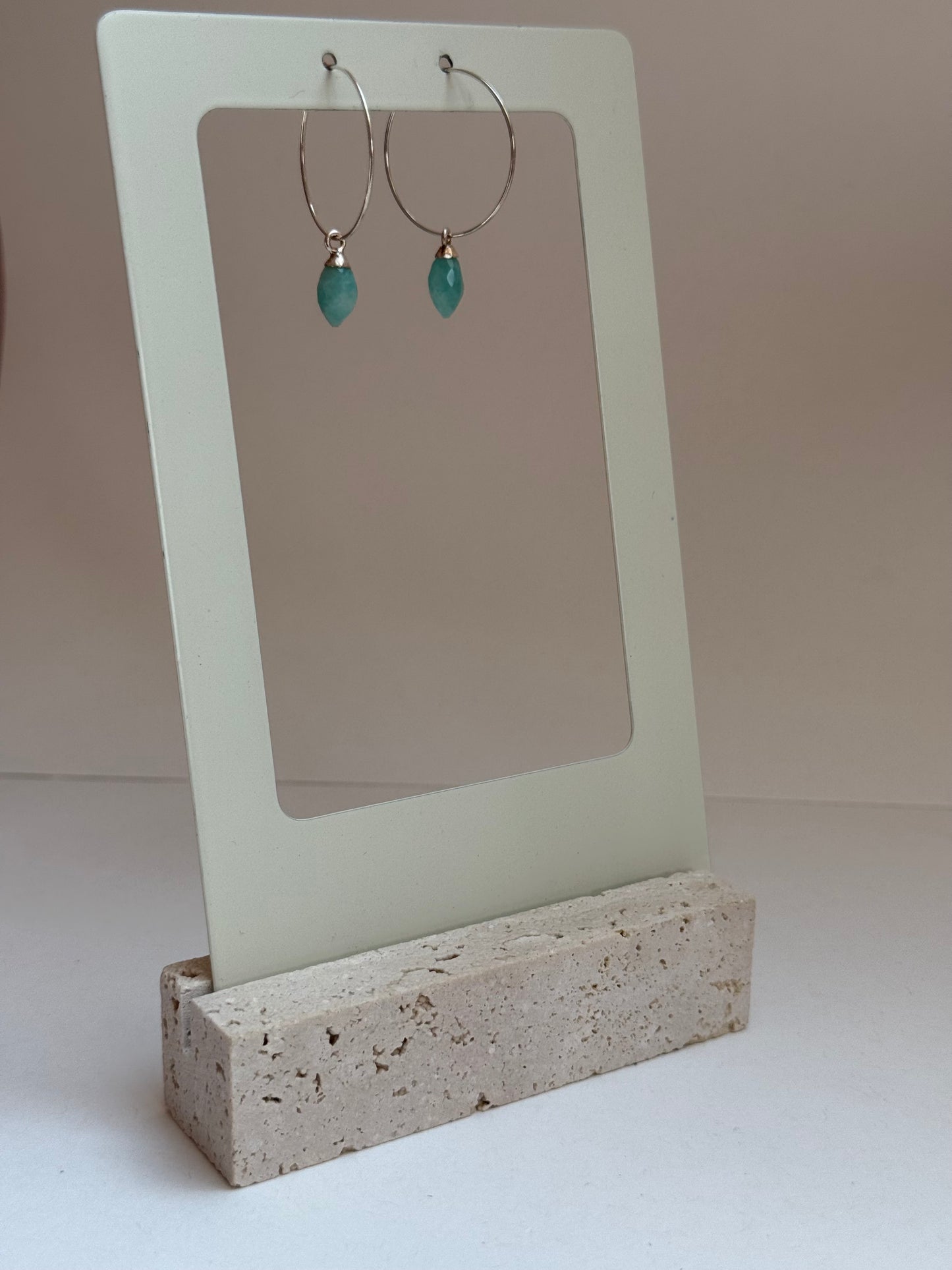 Amazonite Marquise hoops