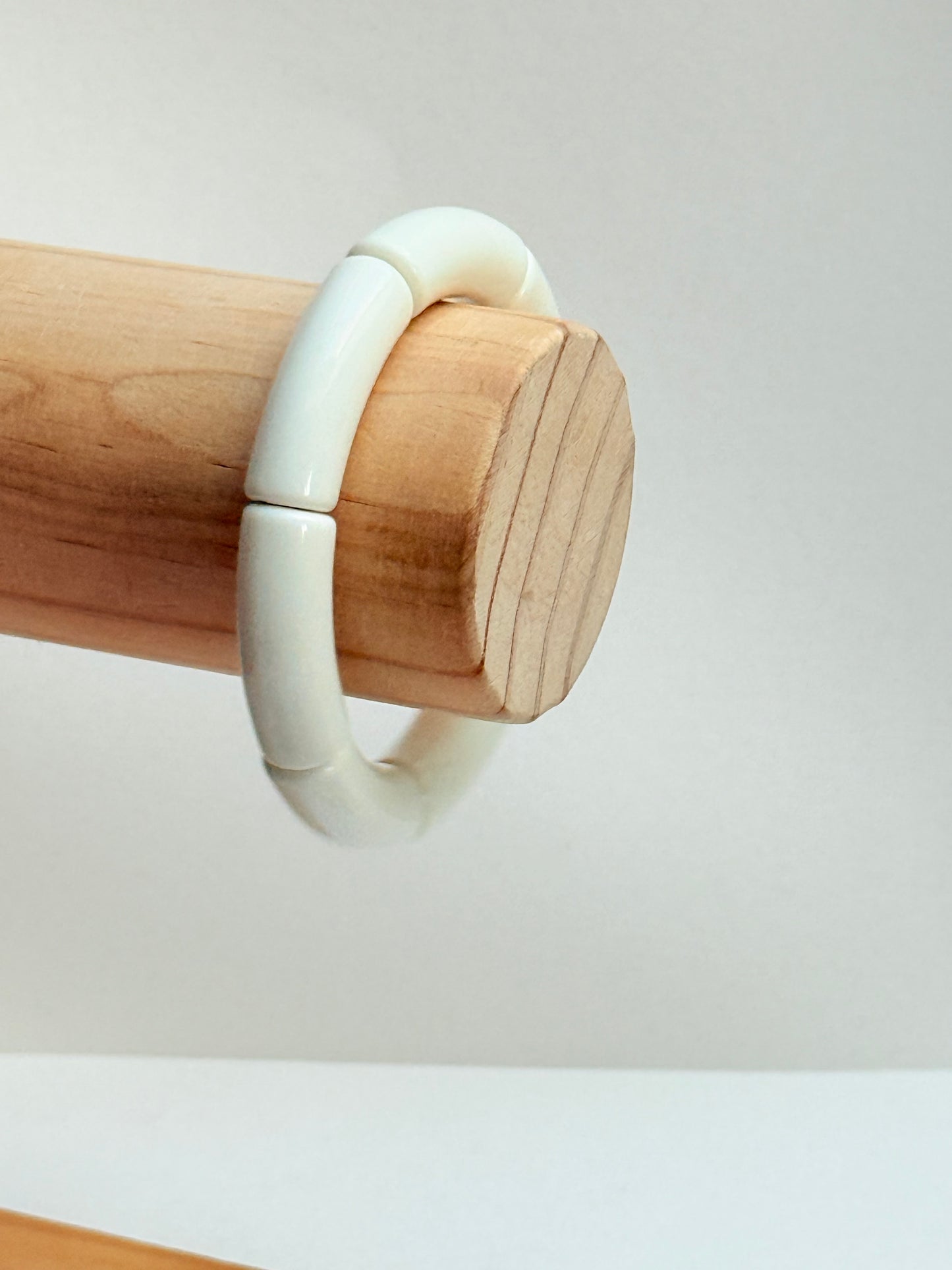 Cream Acrylic tube bangle