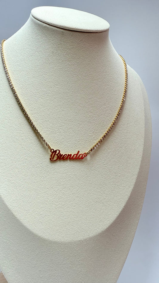 The ‘Brenda’ Personalised tennis necklace