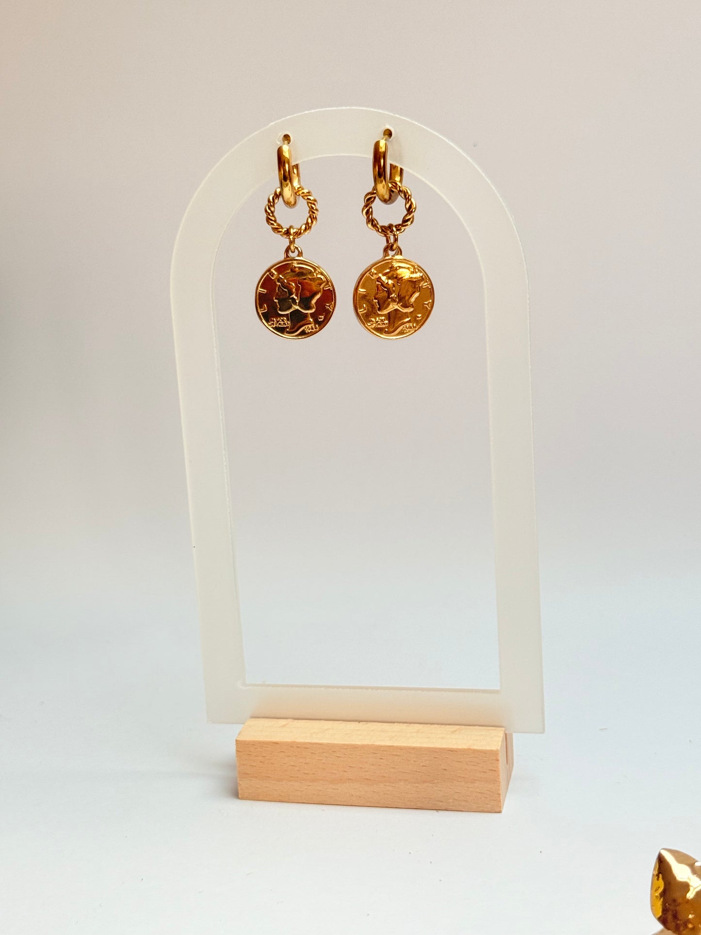 Coin twist earrings