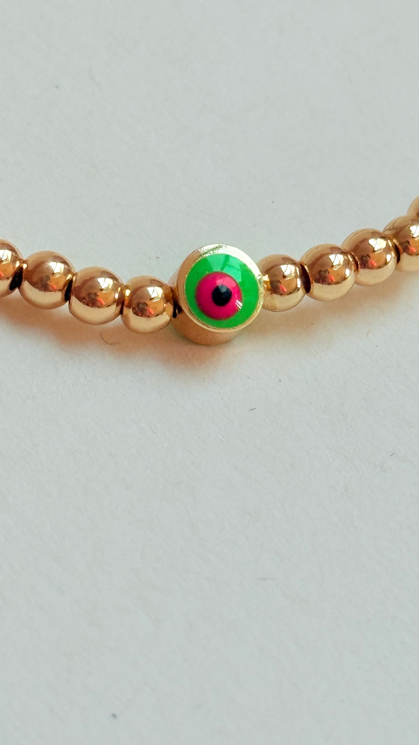 Neon Evil Eye Gold filled bracelet