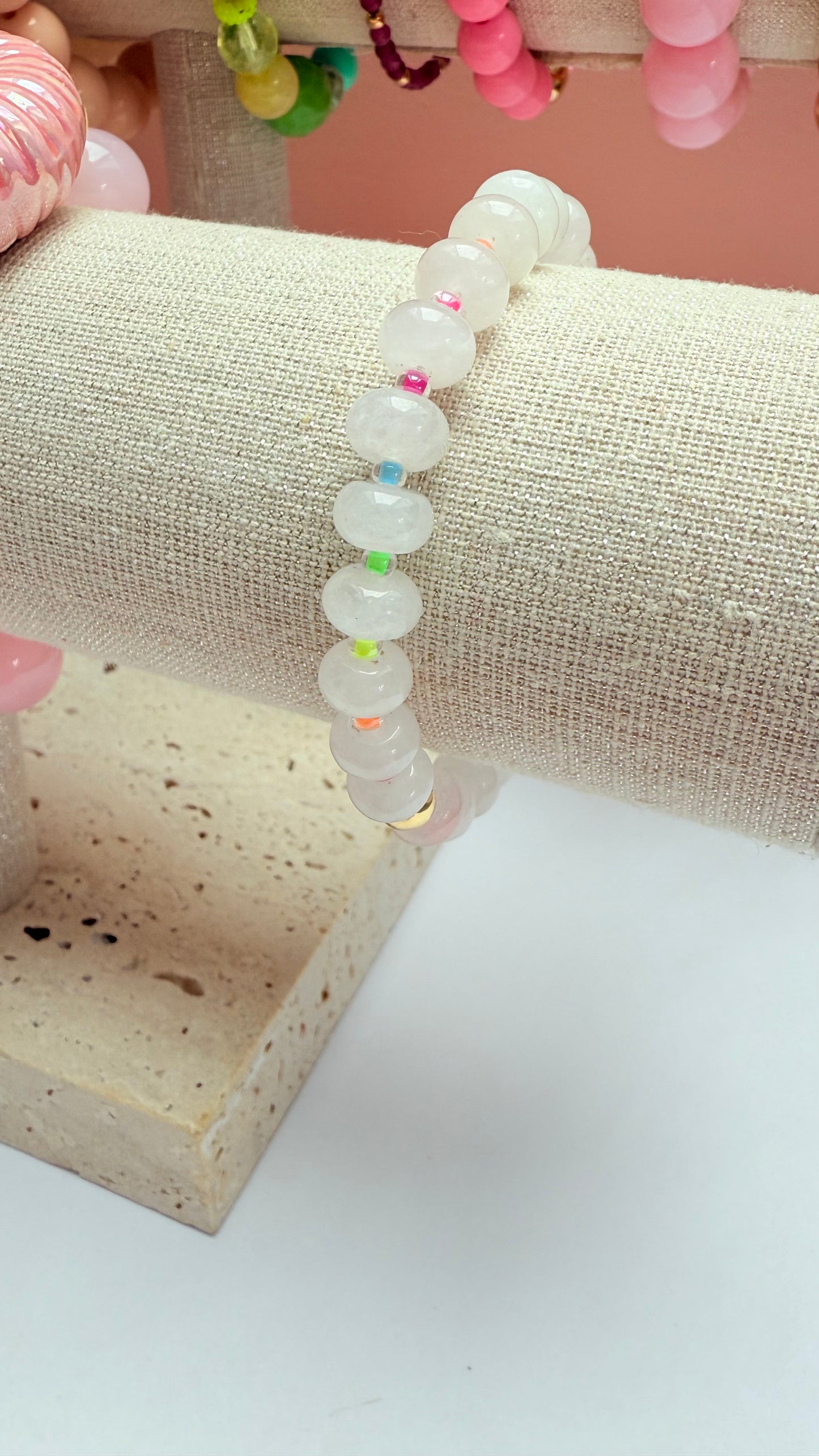 White jade gemstone bracelet
