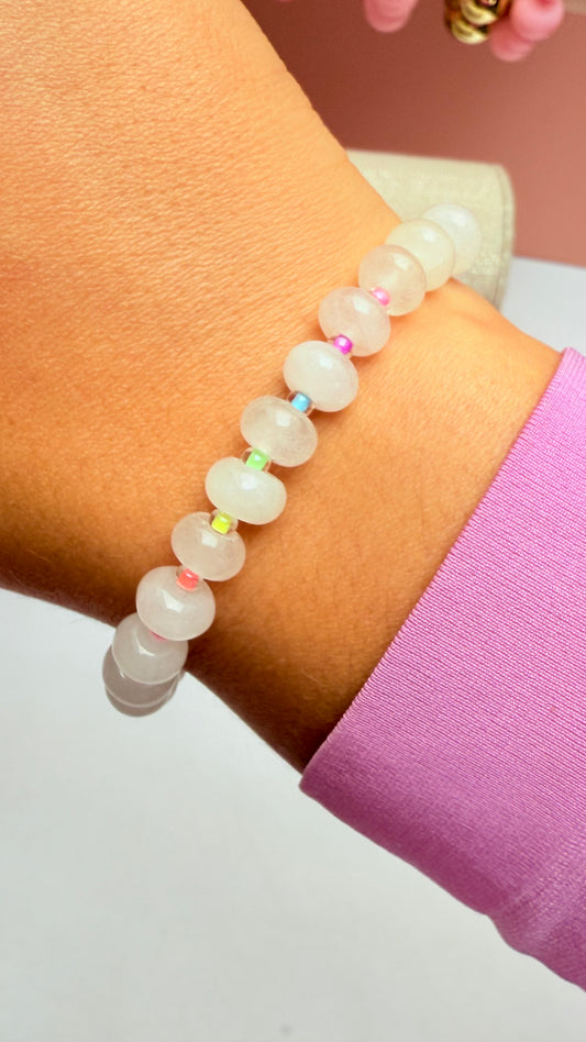 White jade gemstone bracelet