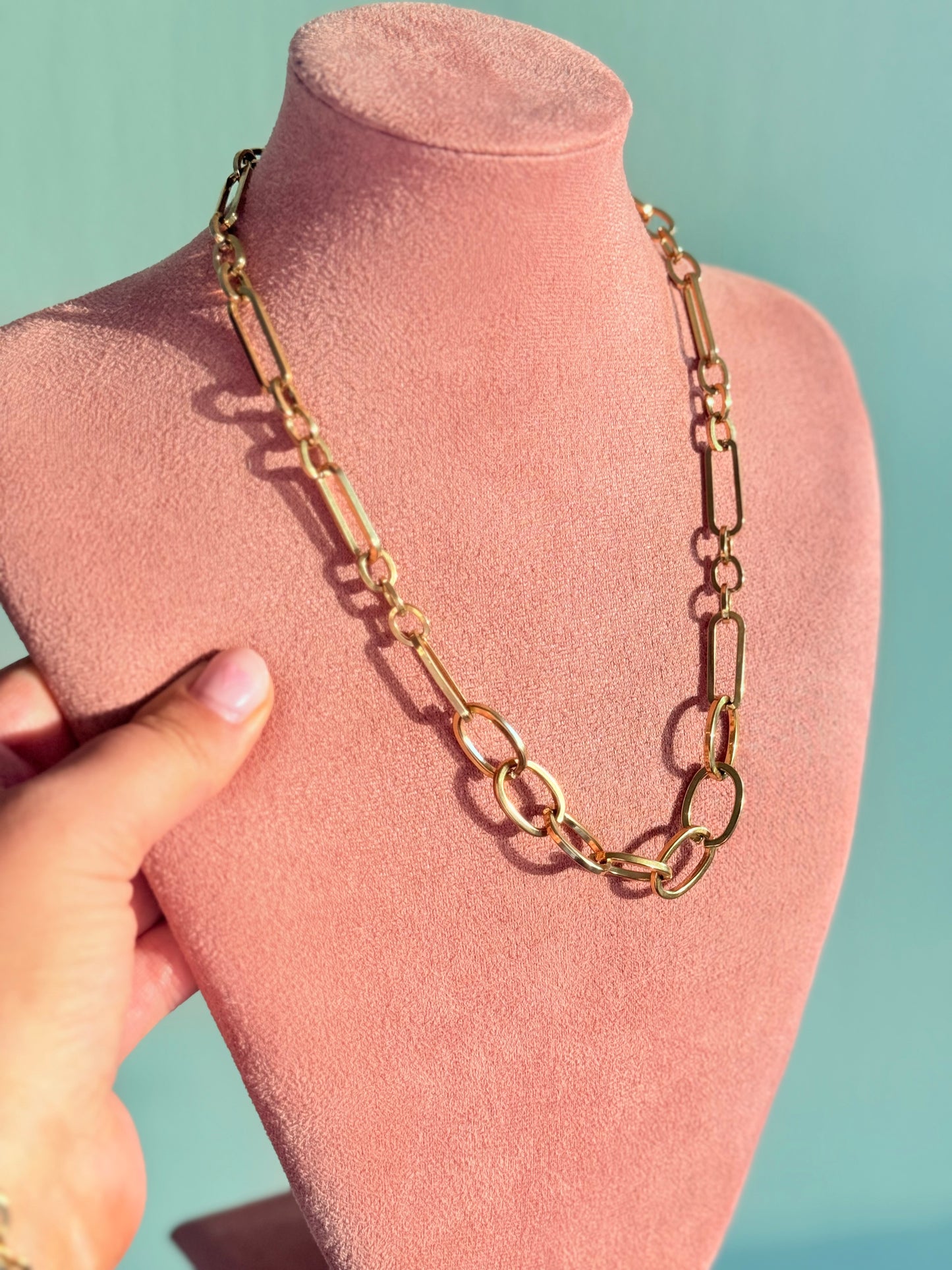 Large gold link chain