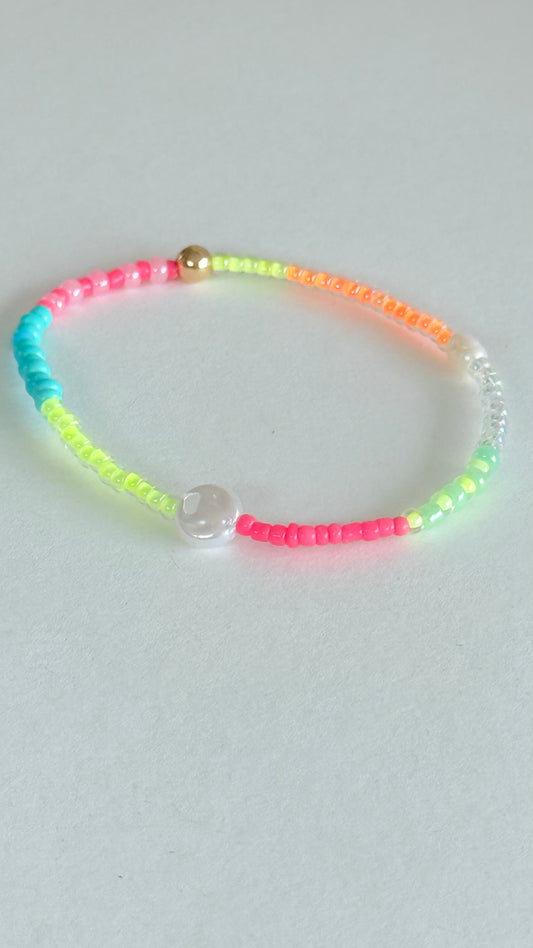 Neon candy pearl bracelet