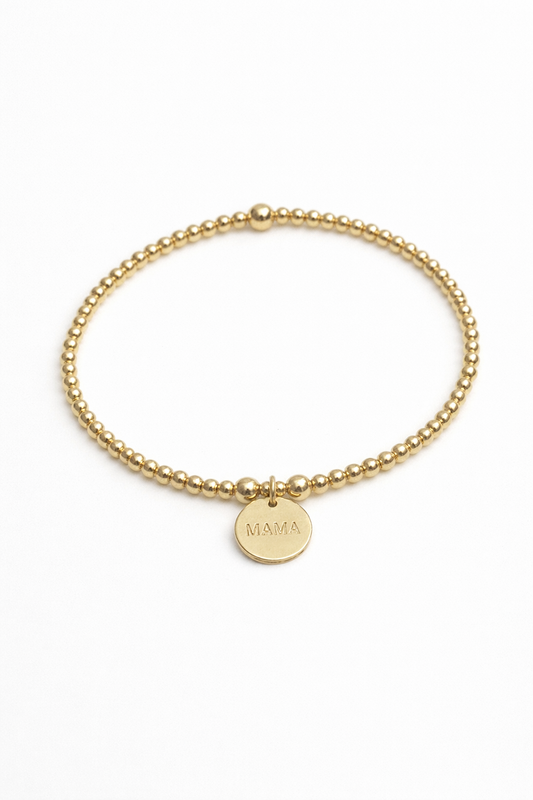 Gold filled Mama charm bracelet (3mm)