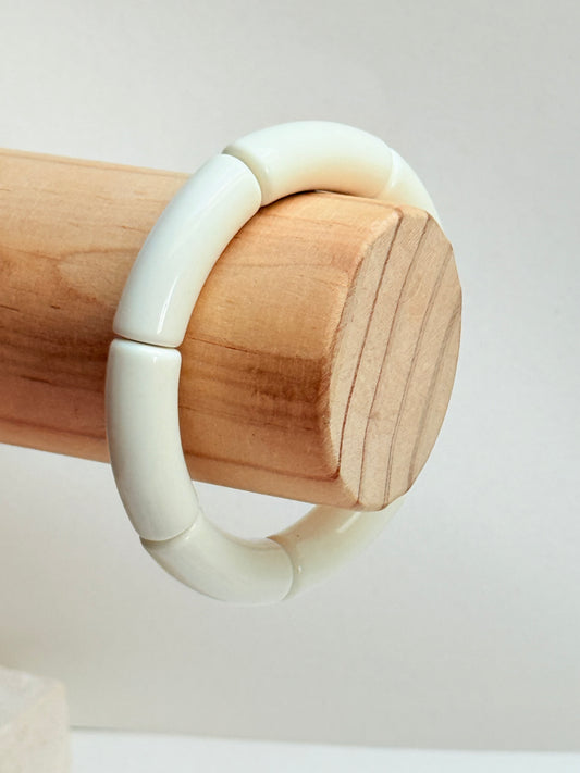 Cream Acrylic tube bangle