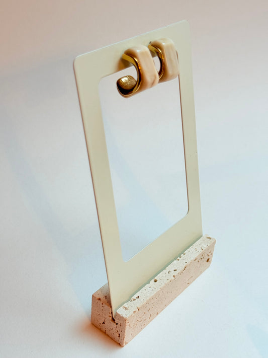 Cream resin Earrings