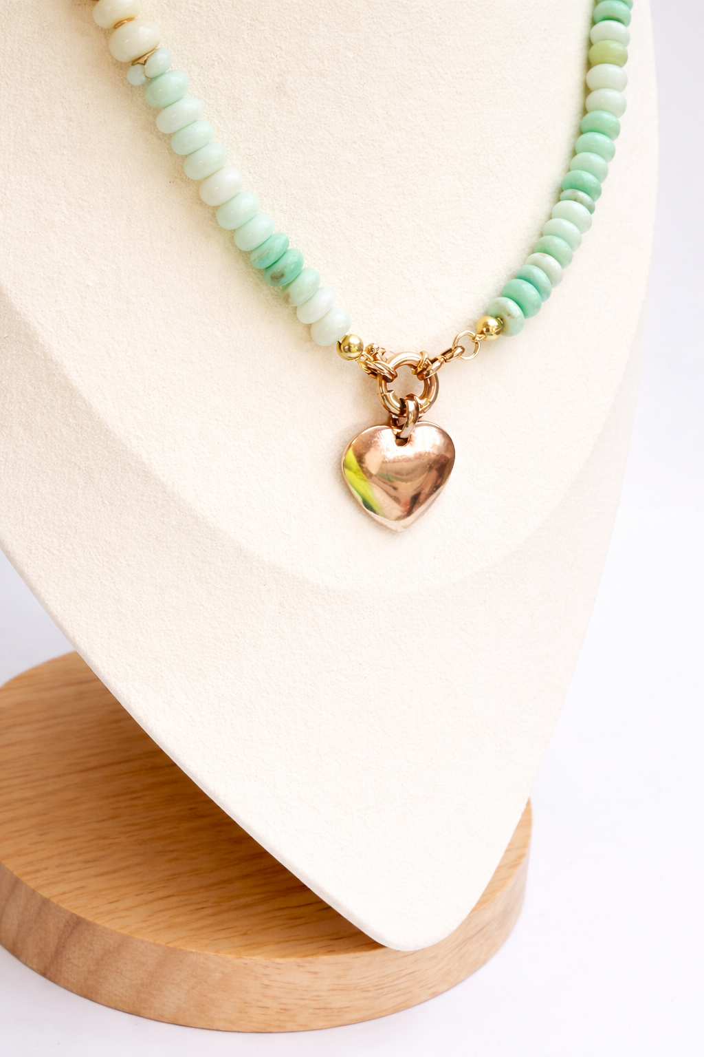 Peru sky blue opal rondelle necklace