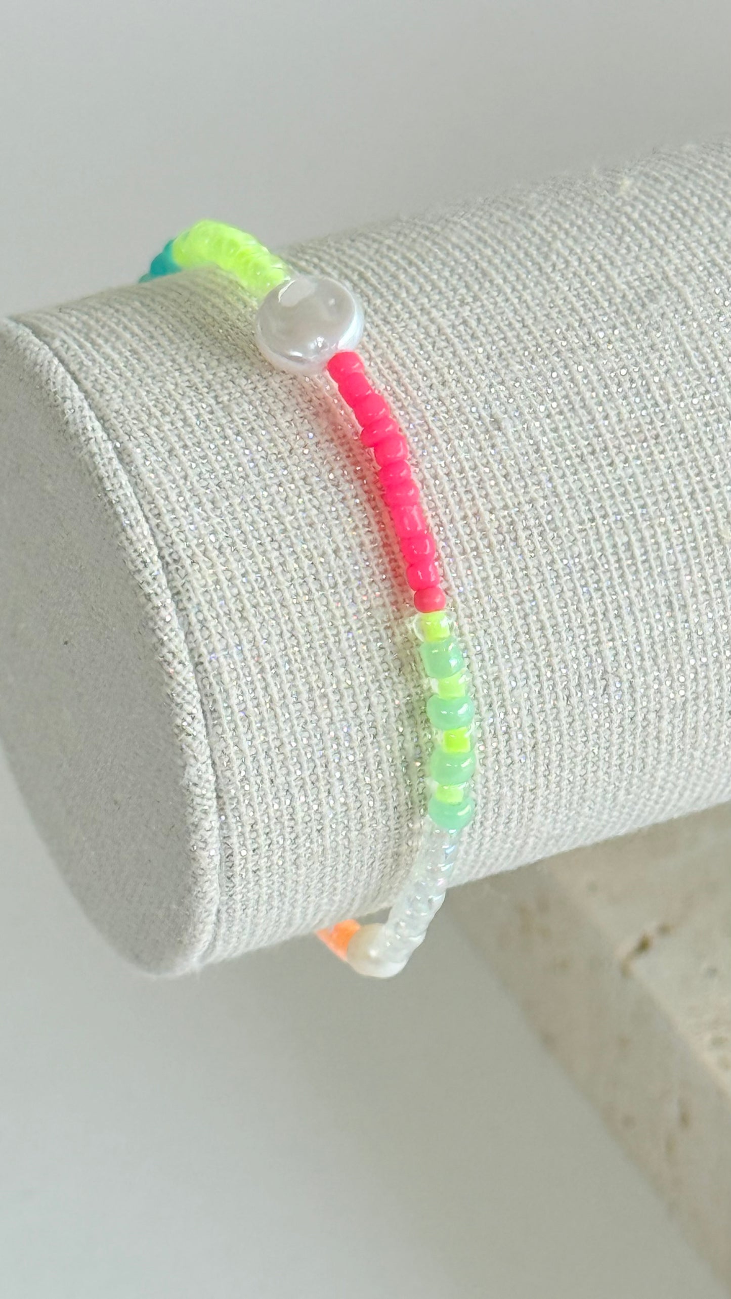 Neon candy pearl bracelet