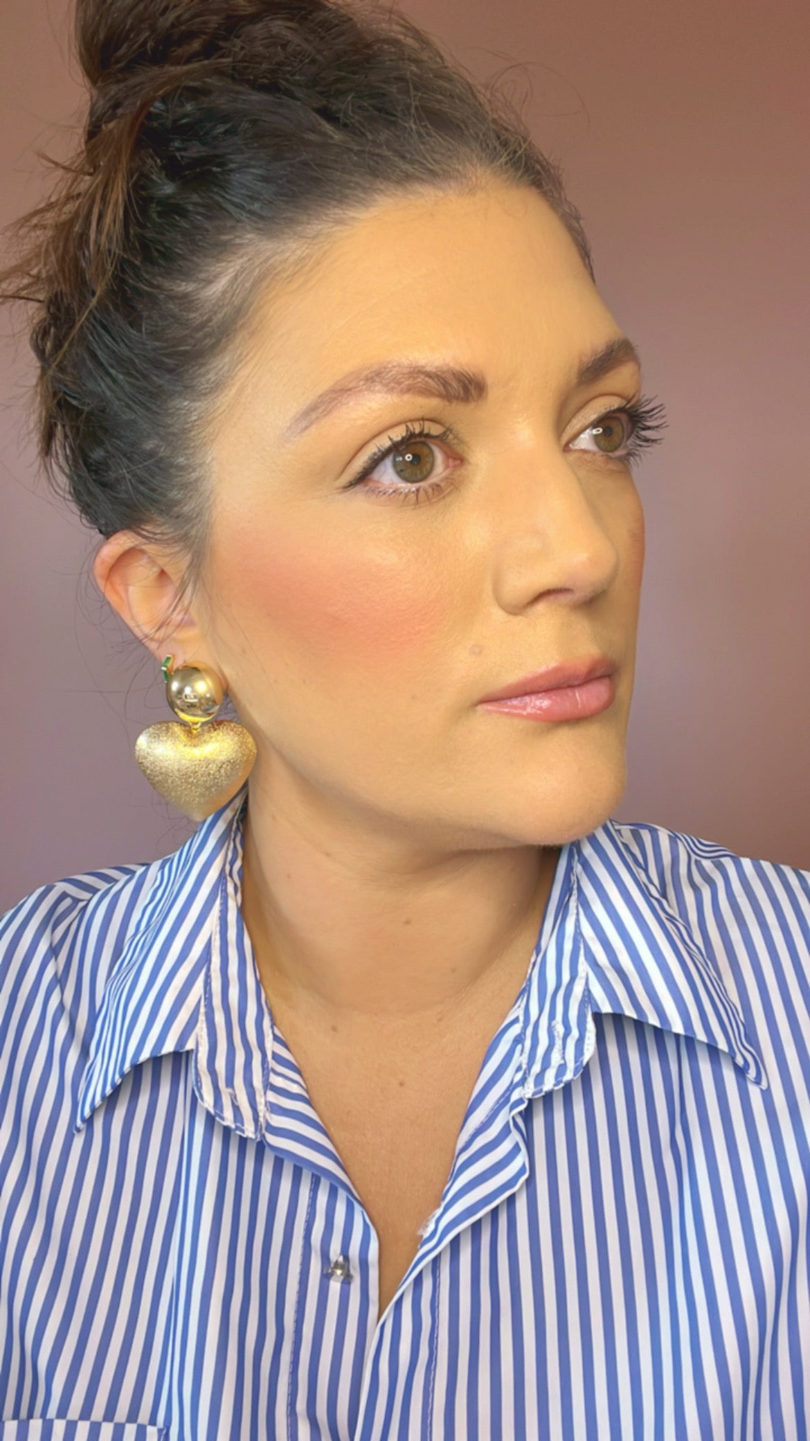 Heart statement earring