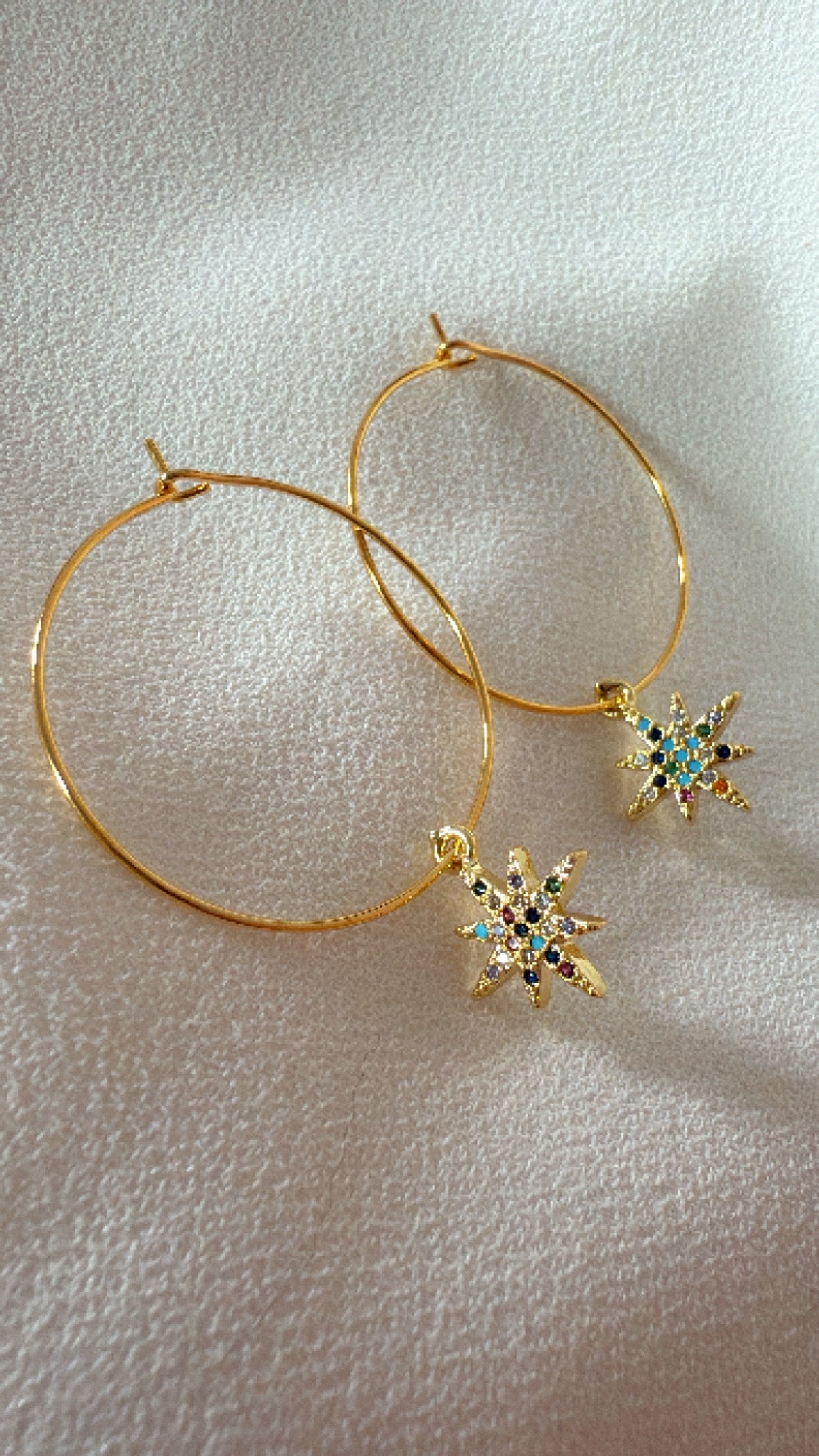 Coloured Star Hoop Earrings