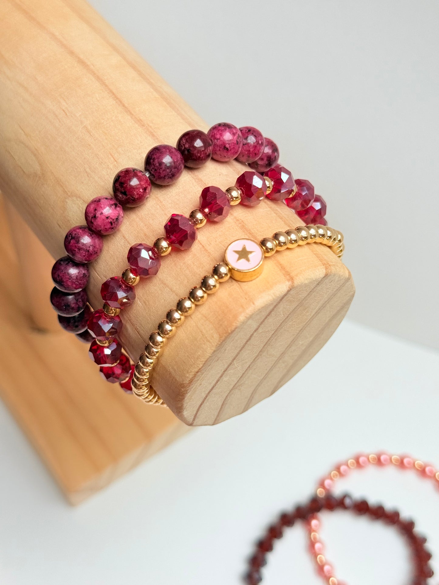 Wine Dalmatian Jasper bracelet