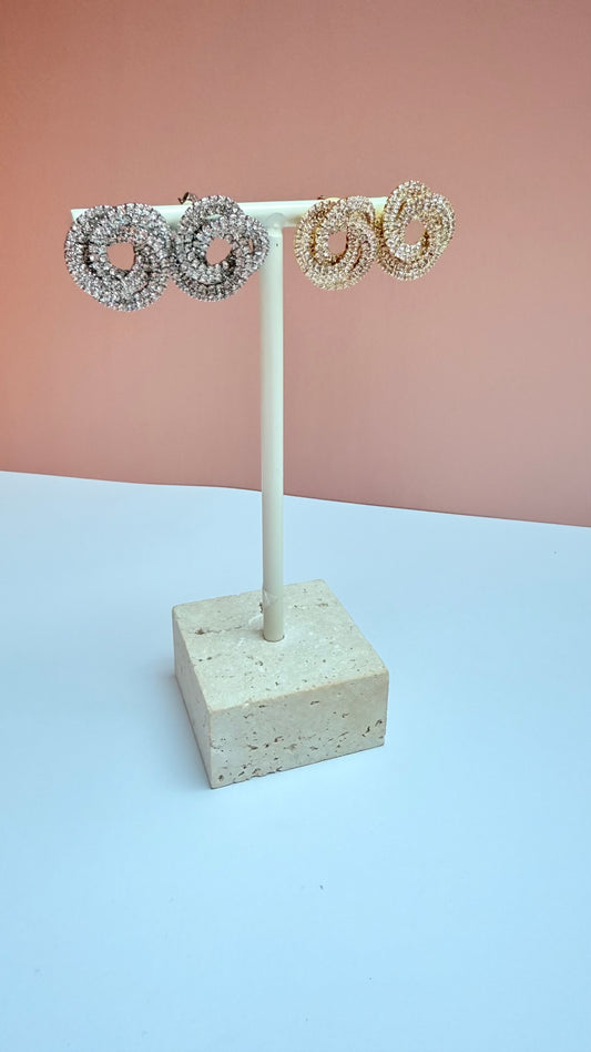 Gold diamanté stud earring