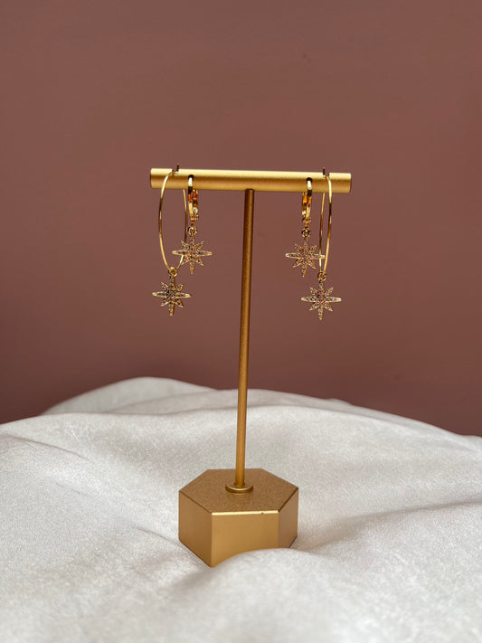 Star Hoop Earrings