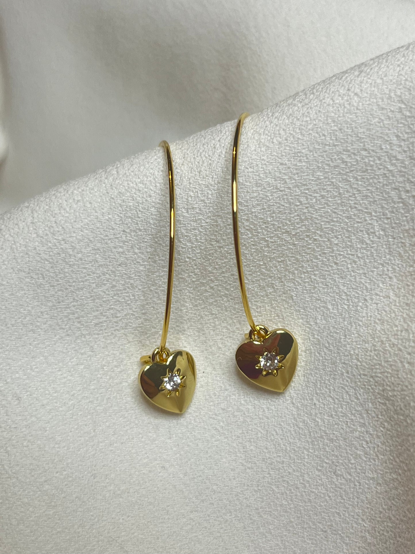 Sparkle Heart Hoop Earrings