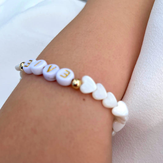 Heart shell communion bracelet