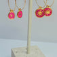 Pink sunshine hoop  Earrings