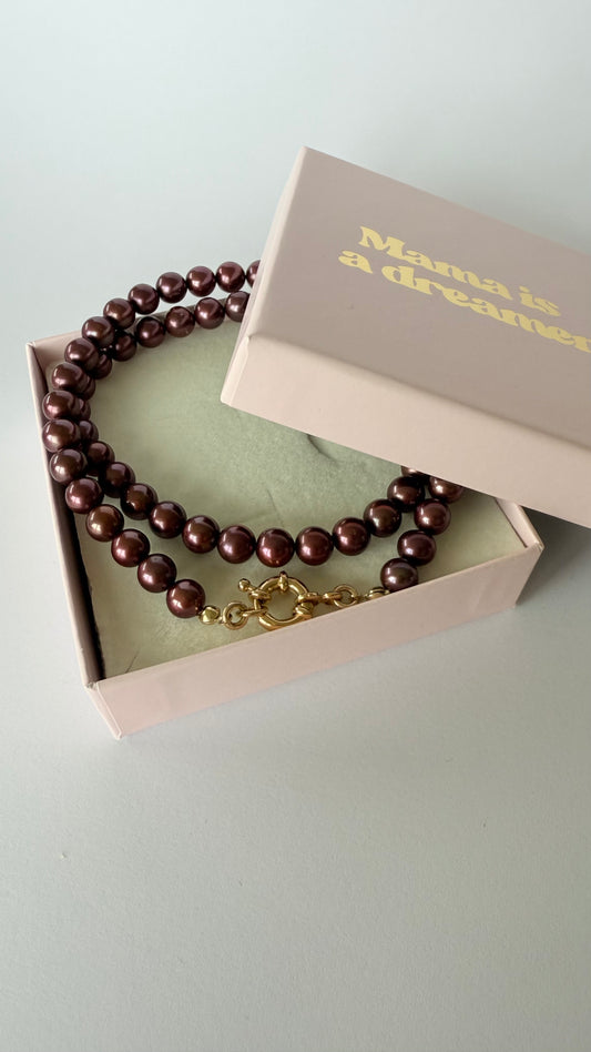 Burgundy Pearl necklace
