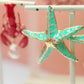 Large turquoise starfish  earrings