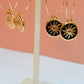 Black Sunshine  hoop  Earrings