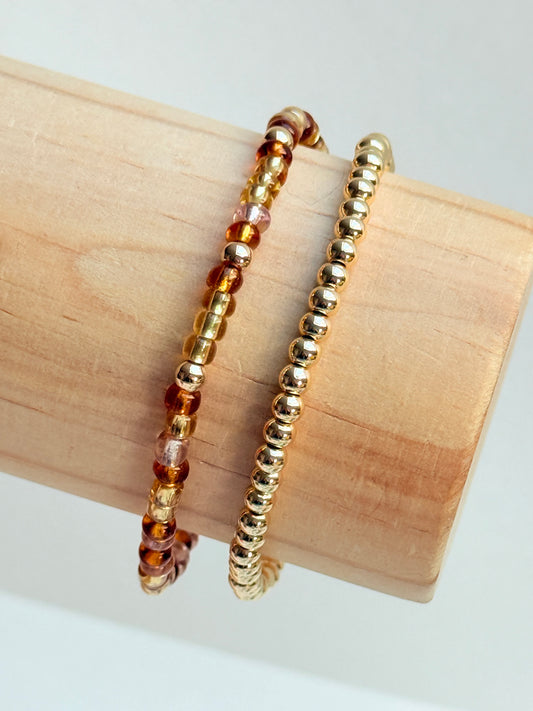 Amber & gold bracelet