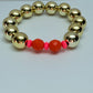 Gold orange  & hot pink bracelet