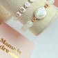 Clear Quartz bracelet with pearl centre bead