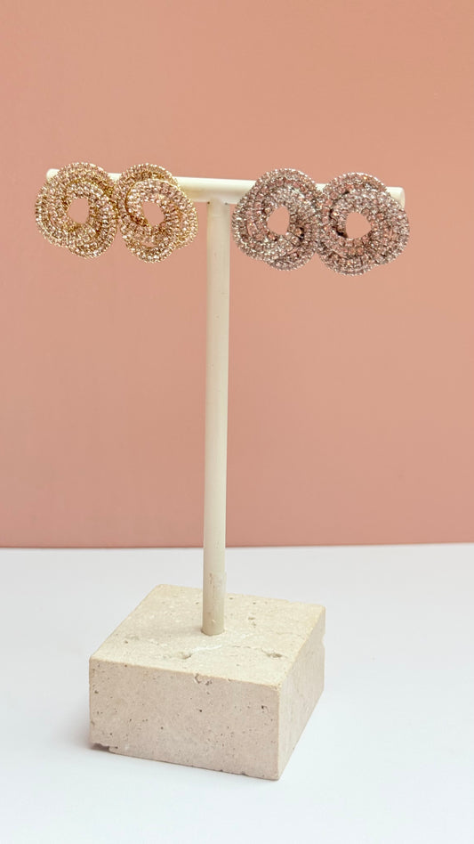 Gold diamanté stud earring