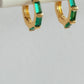 Green Huggie Hoops