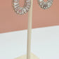 Silver oval diamanté stud earring